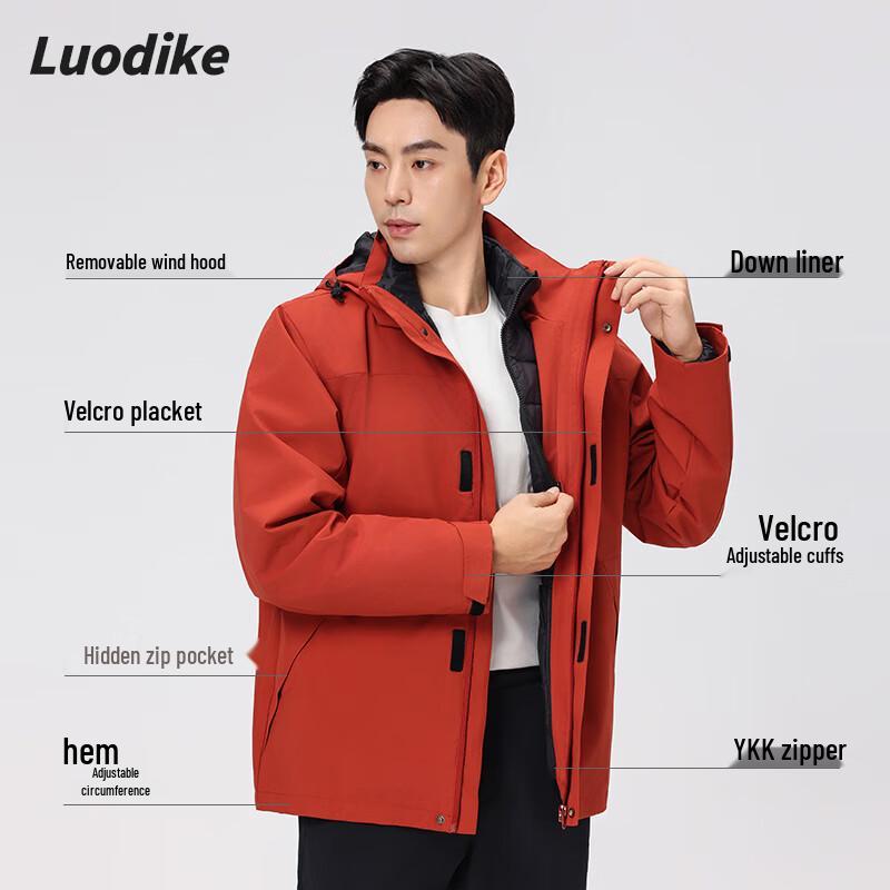 LoDiker Unisex 3-in-1 Outdoor Down Jacket L4V3FC1561
