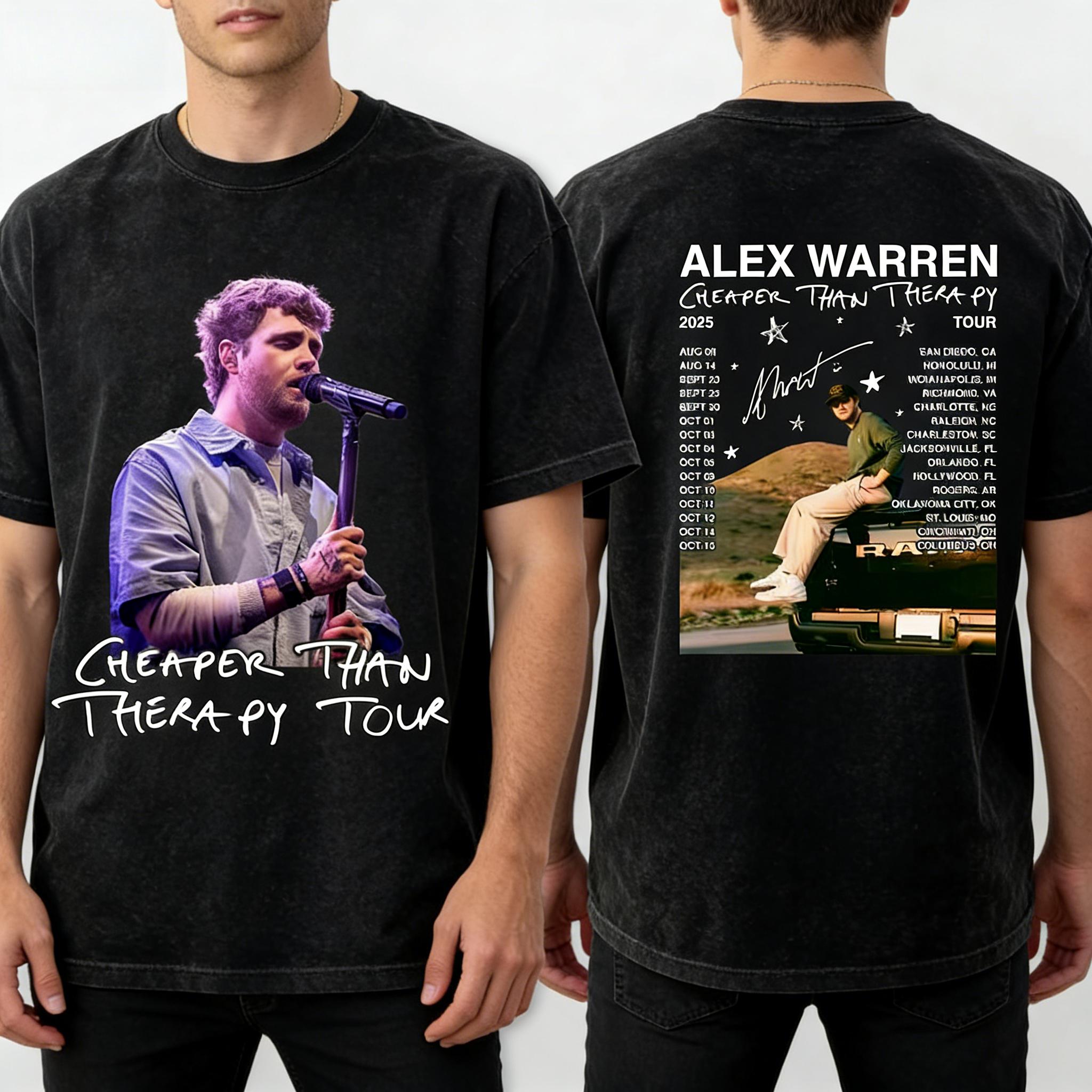 

Alex Warren Tour Vintage Graphic Tee Official Concert Merch 2026 Springsummer new Fashion pure cotton Shortsleeved top 3XL