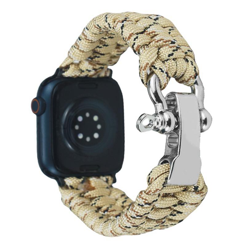 

For Apple Watch Series 10 46mm/Ultra 2 Ultra 49mm/Series 9 8 7 45mm/6 5 4 SE (2023) SE (2022) SE 44mm/3 2 1 42mm Nylon Braided Watch Band Desert Camo