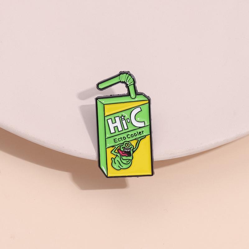 Cute Fruit Juice Enamel Pins Cartoon Boba Milk Tea Silly Goose Drink Box Brooches Lapel Badge Funny Jewelry Gifts Accessories