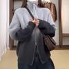 Gradual change of color Soft waxy knitted zipper shirt 2025 autumn new sweater jacket women's long-sleeved niche design cardigan