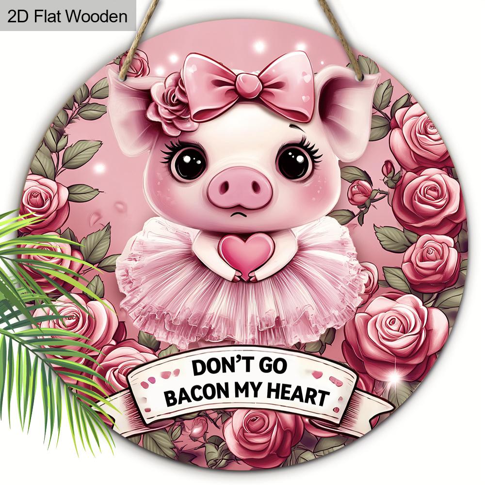 

Деревянная классическая свинья декоративная табличка «Не ходи беконом, мое сердце», настенная табличка, для двери, стены, дома, комнаты, фермерского дома, улицы, магазина, гаража, бара