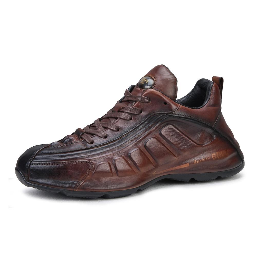European 2023 Men's Leather Embossed Retro Trendy Casual Shoes