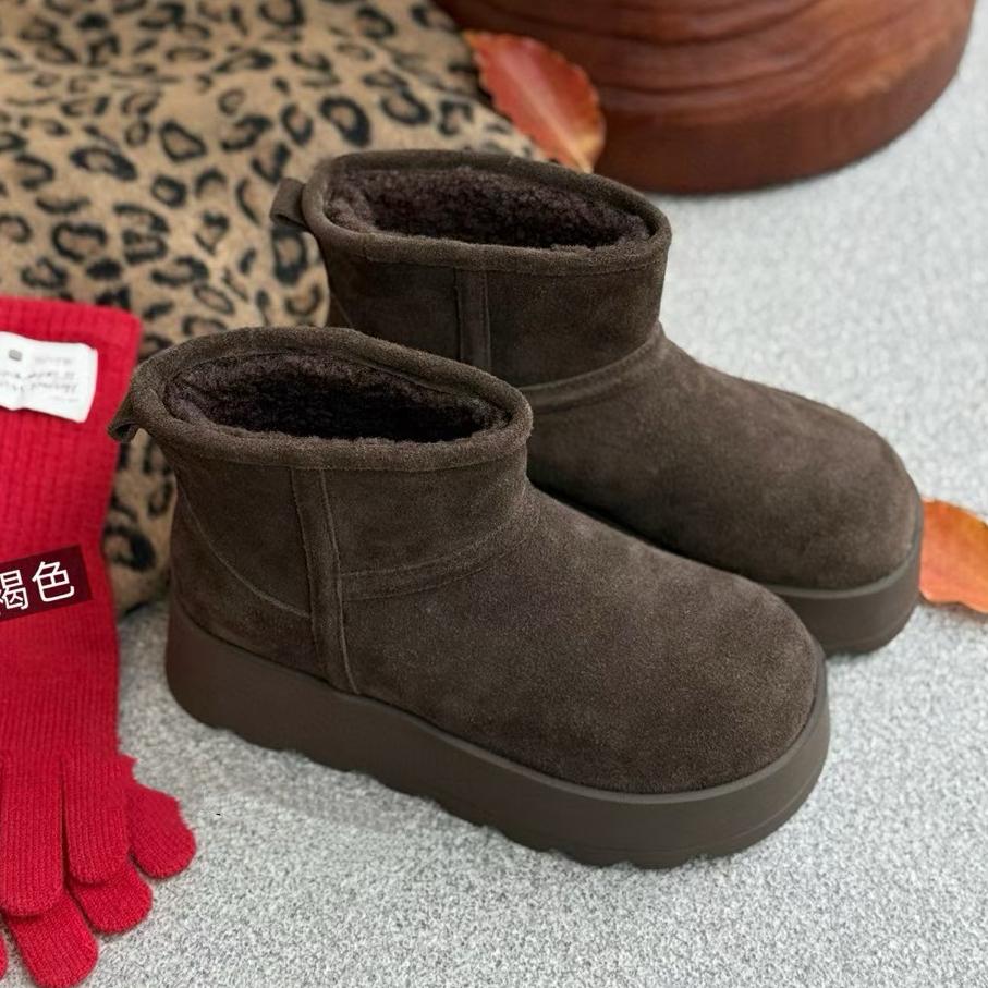 

Маленькие женские зимние ботинки на толстой подошве, новые, бархатные, теплые, с высокой платформой, короткие ботинки-хлебушки, универсальная хлопковая обувь, тренд 40