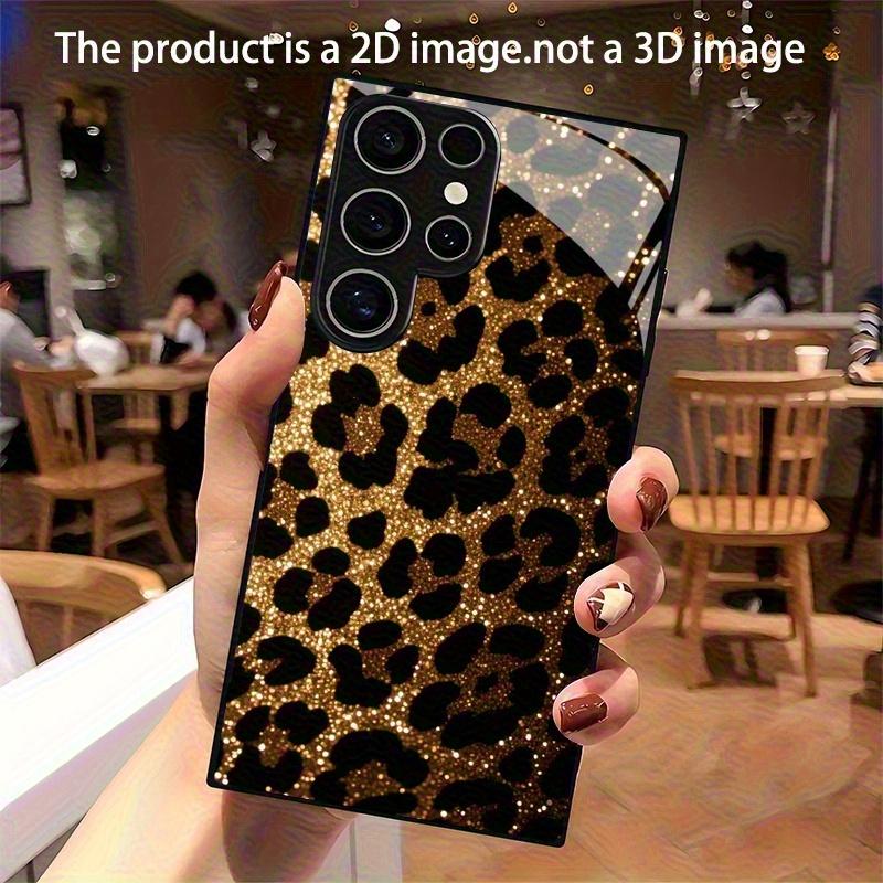 Leopard print design tempered glass phone case suitable for Samsung Galaxy S26 S25 S24 S23 S22 S21 S20 FE Ultra Plus anti drop