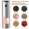 Stainless Steel Electric Pepper Grinder Adjustable Coarseness Mill Pepper And Salt Grinder Battery Powered With LED Light