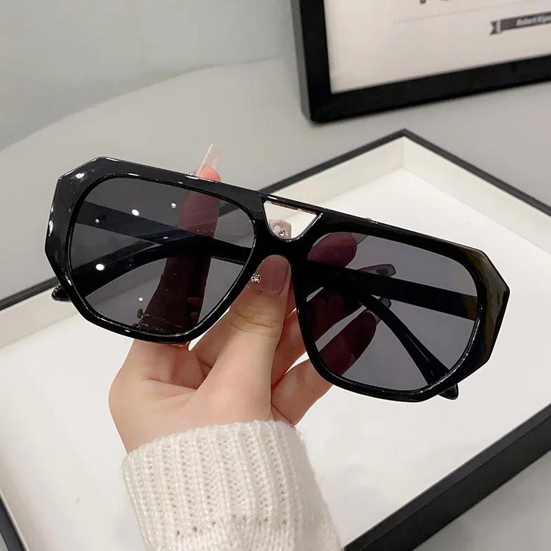

Vintage Square Sunglasses for Women Men Thick Frame Double Bridges Eyewear Female Polygon Sun Glasses Leopard Gafas De Sol 1PC
