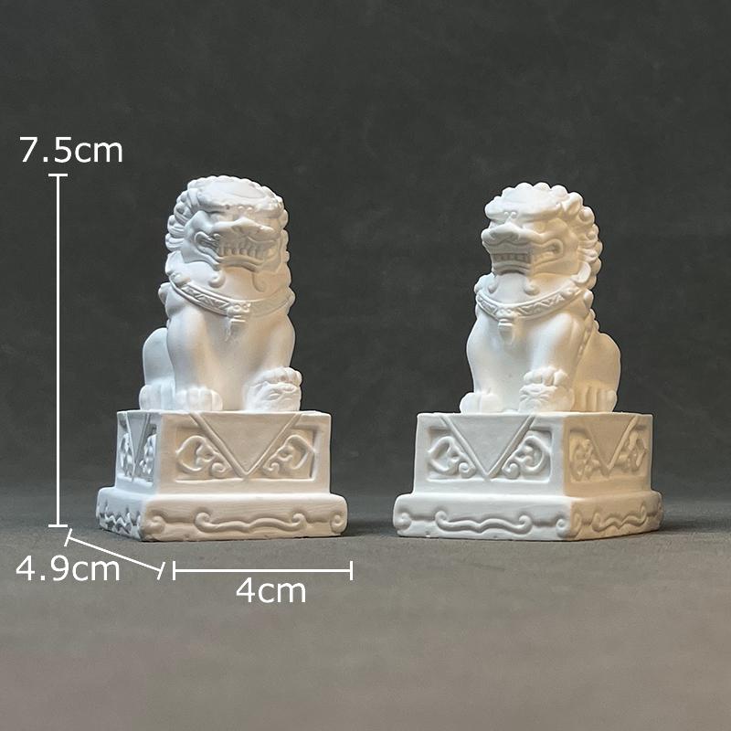 Chinese Stone Lion Plaster Statue Table Decoration Creative Feng Shui Landscape Ornaments Sculpture Room Aesthetic Decor