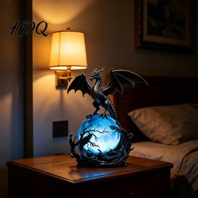 Drachenkugel Umgebungslicht USB-betrieben LED-Licht Gotischer Stil Dekoration Leuchtende Nachttischlampe für Urlaubsatmosphäre Zuhause Nacht