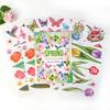 AOWDIAO Spring Window Clings - 83 Pcs Watercolor Flower, Butterfly, Hummingbird, Mushroom, Tulip Glass Stickers - Reble Double-Sided Window Decor for