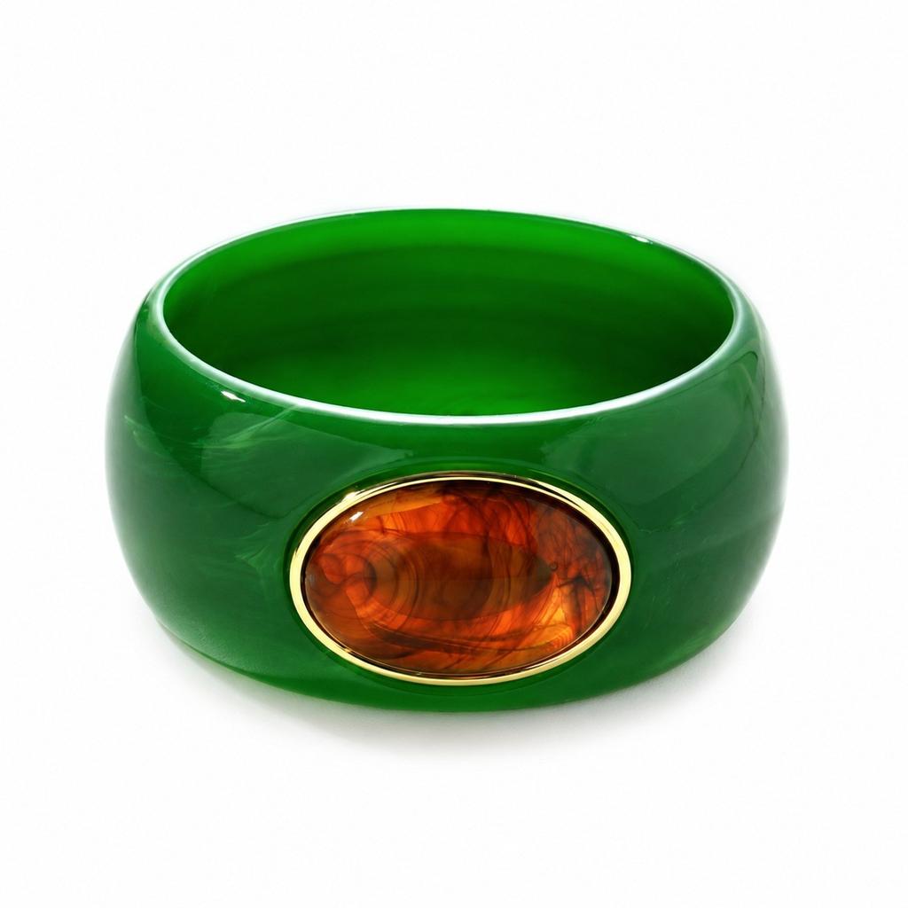 Hot Sale Smudge Coffee Resin Bracelet Ladies Arc Bracelet Girlfriend Ring Fashion Premium Jewelry
