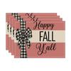 2025 Thanksgiving Pumpkin Maple Leaf Linen Table Mat: Heat-Resistant Autumn Placemat & Coaster Set