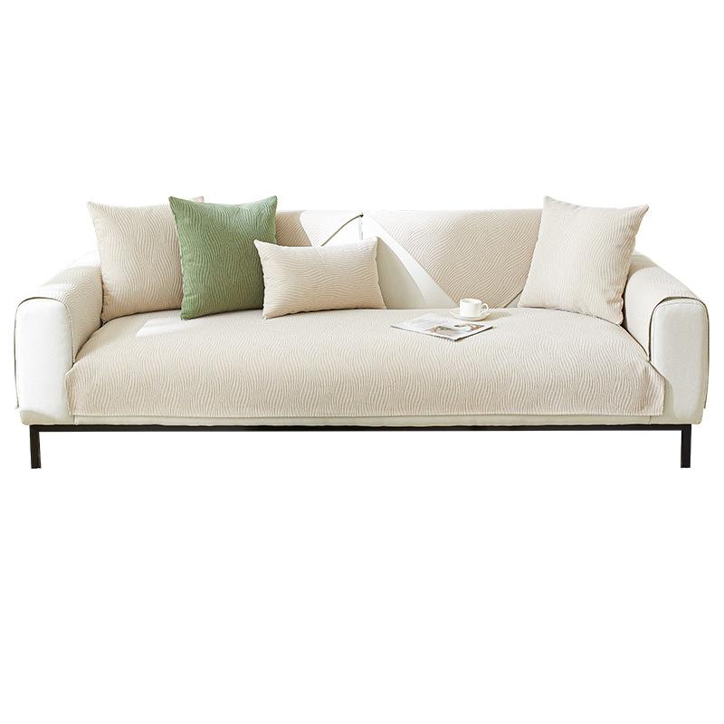 Sofa Cover Chenille Anti Cat Scratch No Pilling Solid Color Universal for All Seasons Sofa Covers for Living Room