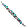 Red Coral Turquoise Bracelet Handmade Bahamas Tibetan Nepali Jewelry 7" NBB 3400