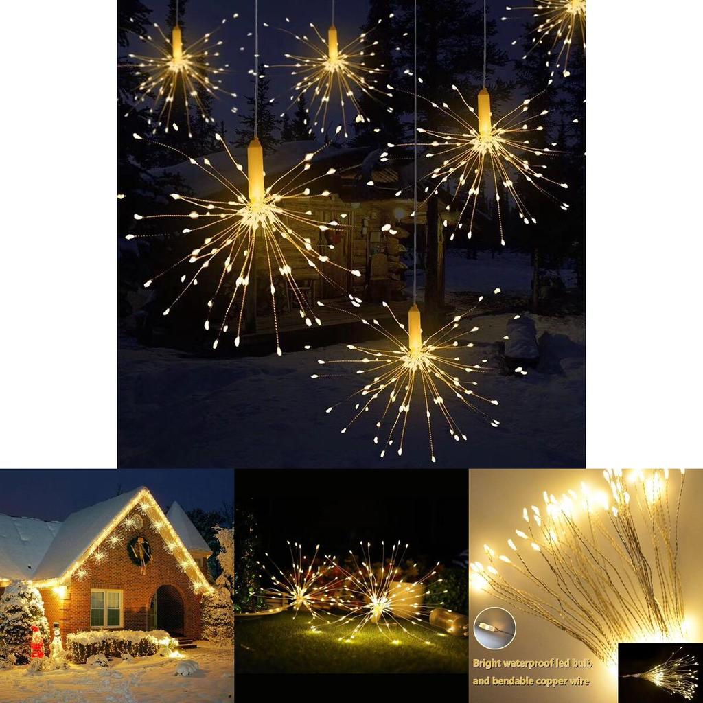 Firework Led Copper Fairy Wire String Lights Remote Control Decor Christmas