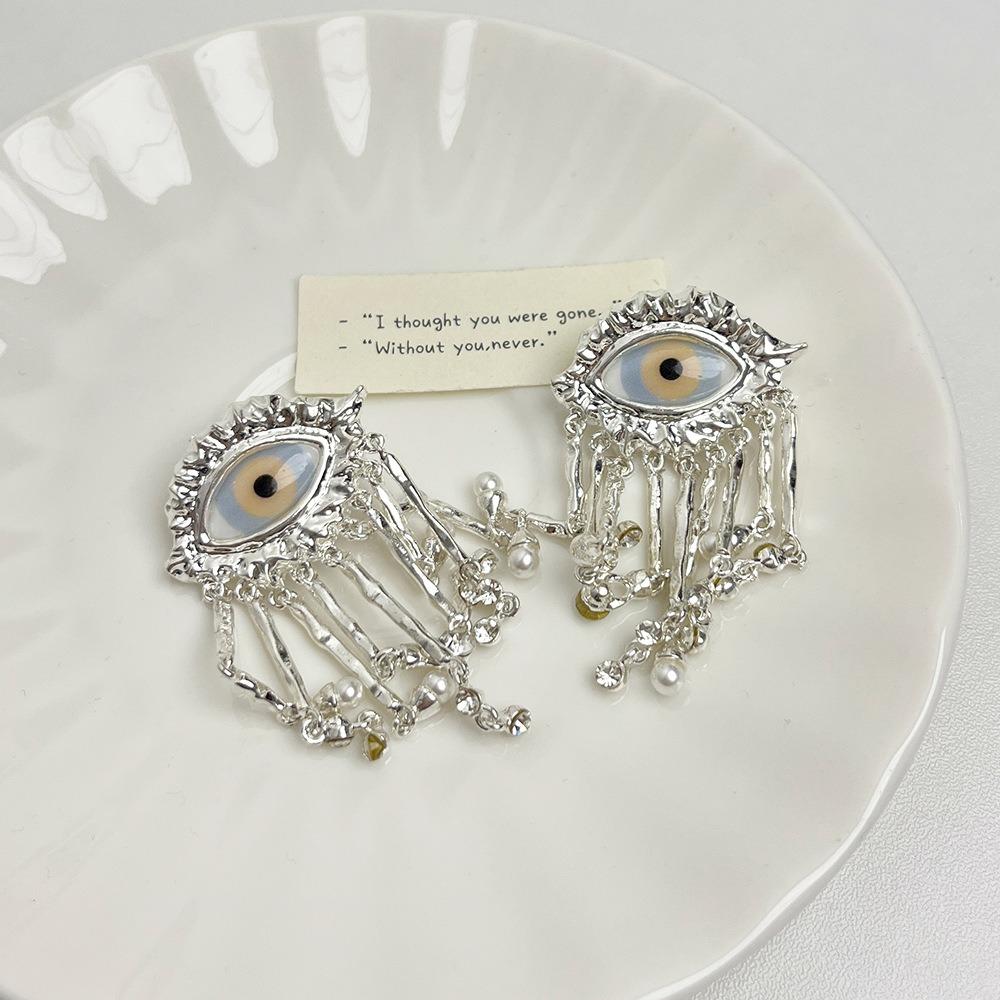 Exaggerated Eyes of Demon Stud Earring Pearl Devil's Eye Ring Devil's Eye Earrings  Party Favors