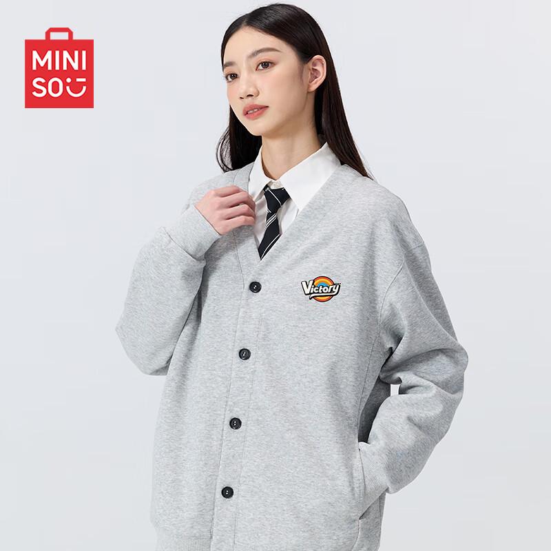 MINISO Men's V-Neck American Vibe Knit Cardigan