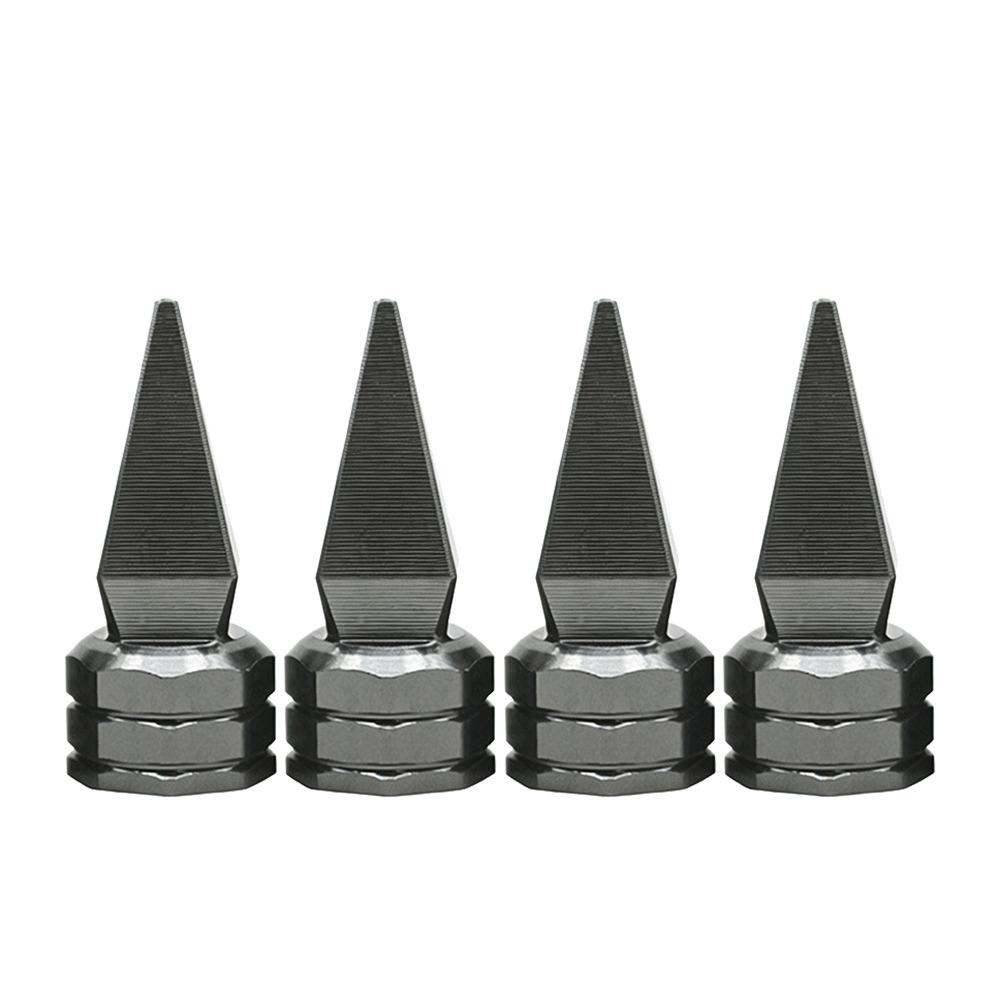 4pcs Universal Car Modification Sharp Pointed Valve Aluminium Alloy Modified Screw On Valve Cap