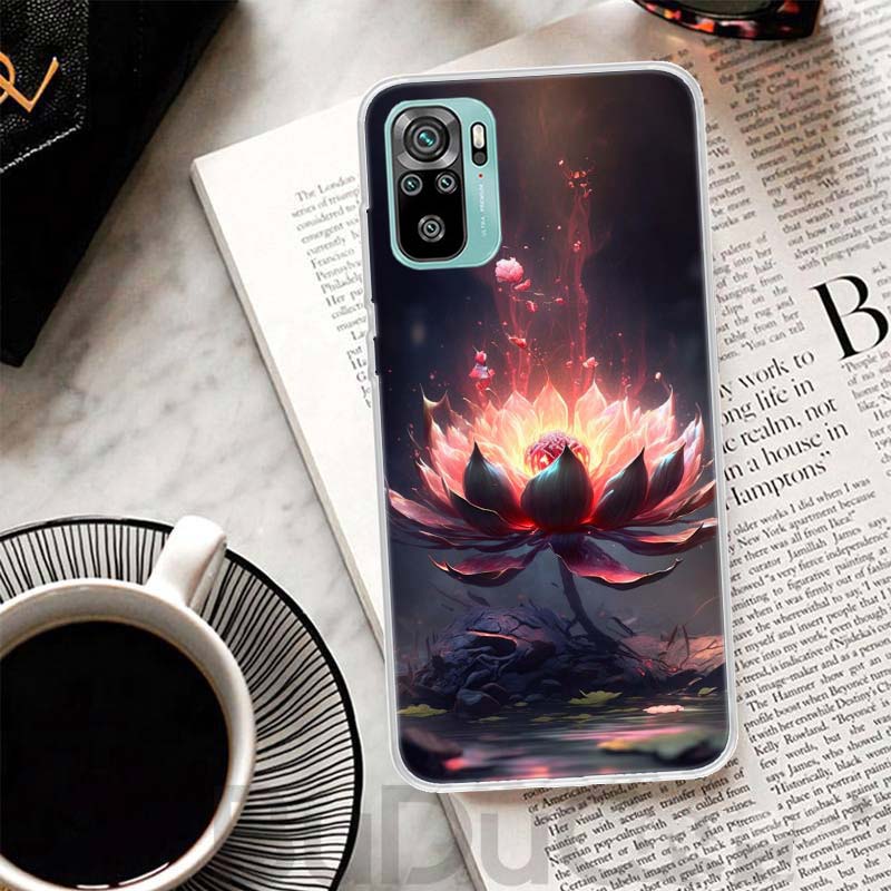 Buddhist Fire Lotus Cover For Xiaomi Redmi Note 10 9S 9 8T 8 Pro 7 5 Mi 9T 10T 11T 12T 11 12 Lite 12X A3 A2 A1 Print Coque