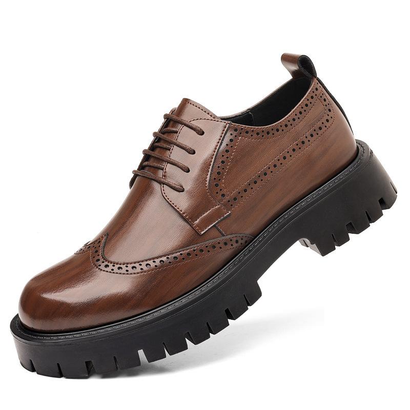 Autumn Men's Shoes Retro Tooling Shoes Business Casual Leather Shoes Youth Big Head Shoes British Martin Boots