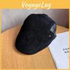 Retro Solid Simple Color Suede Neutral Casual Beret For Autumn And Winter