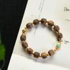 Natural Agarwood Yingge Beads Bracelet with 925 Silver Spacers