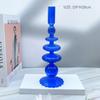 European Style Light Luxury Frosted Glass Table Lamp Style Candlestick Home Decoration Hand Blown Glass Candle Holder