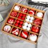 44Pcs/Set Shiny Christmas Ball 6/3CM Xmas Baubles Durable Xmas Ornament Ball  Home