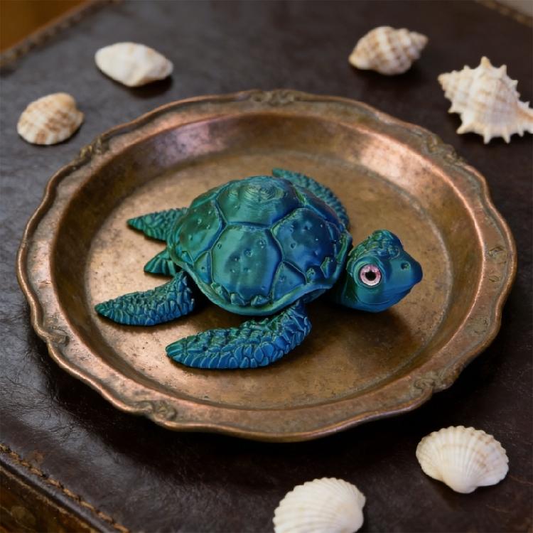 3D Printed Sea Turtles ,Flexible Joints Articulated Sea Turtles Fidgety Toy Sea Turtles Statue Ornament for Home Decors