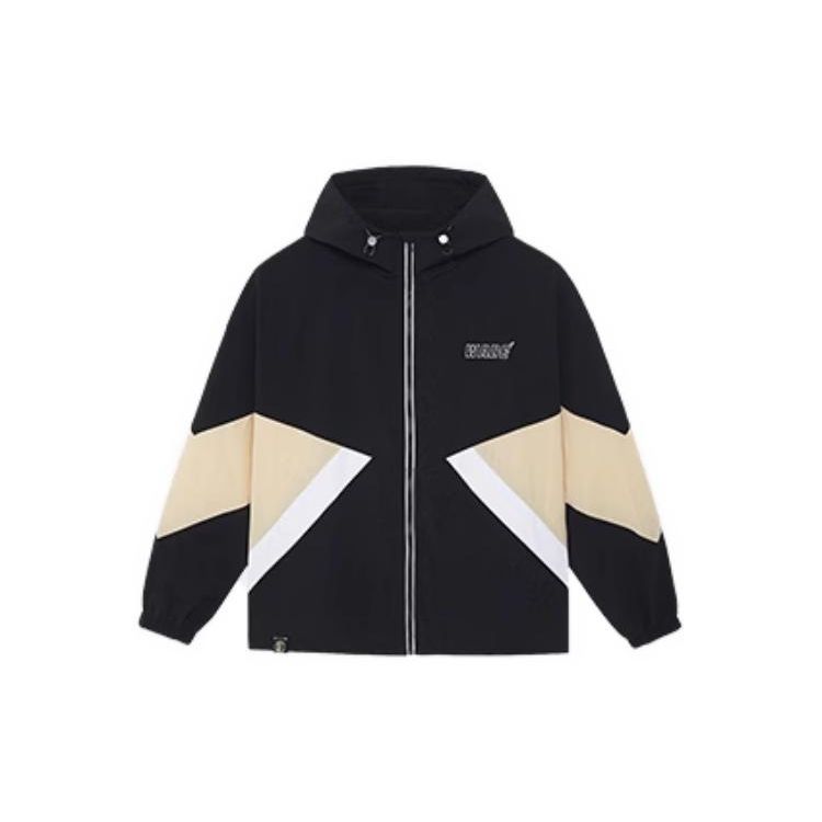 Li Ning Wade Dreamer Series Hooded Loose Windbreaker Men Outerwear Black AFDSC41-5