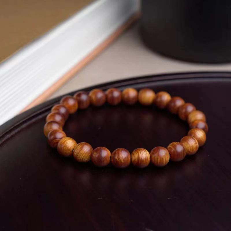 Classic Cypress Sandalwood Mala Bracelet – Unisex Single Circle Beaded Accessory