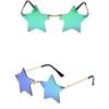 Men And Women Fashionable Solid Color Star Shaped Sunglasses, Dance Party, Holiday Decorative Glasses