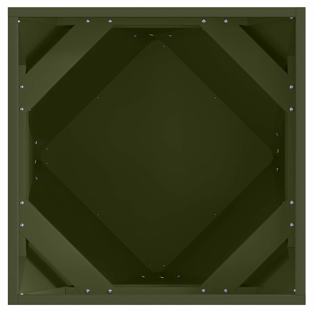 Plant Pot Olive Green 50 X 50 X 50 Cm Steel