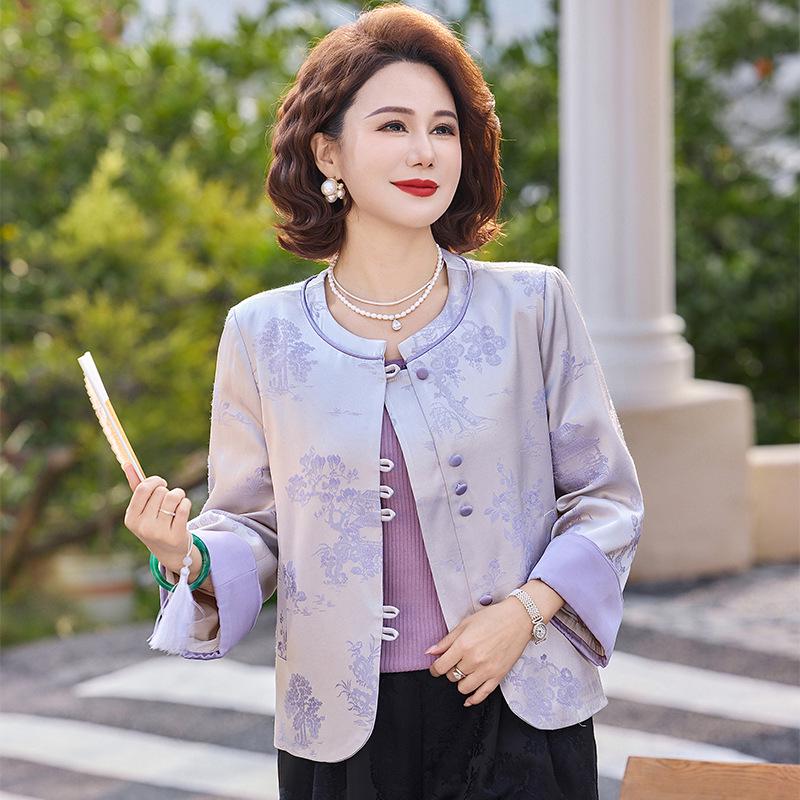 

Elegant Spring Tang Suit Jacket for Middle-Aged & Elderly Women - New 2026 Design 5XL [150-165 lbs recommendation]