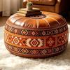 PU Leather Round Sofa Stool Cover Space-Saving Tatami Sitting Mat Storage Leg Bench  Apartment