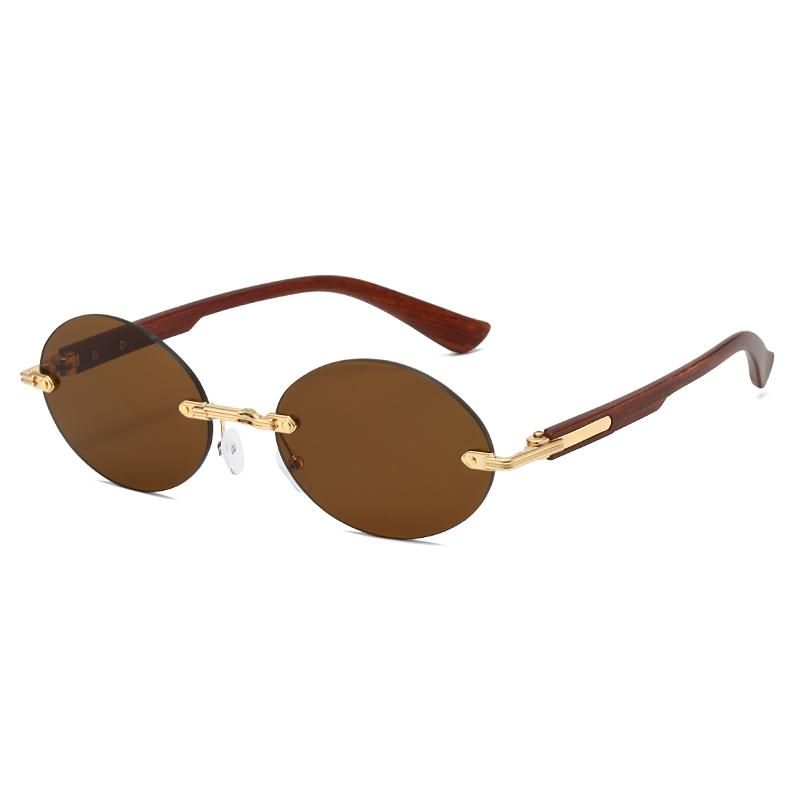 Polarized Light Glasses Retro Rimless Oval Sunglasses Women Men Luxury Brand Sun Glasses Outdoor Driving Lady Man Glasses UV400