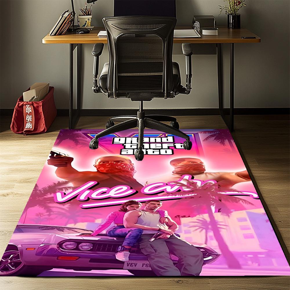 Tappeto Stampato GTA 6, Tappeto per Sedia da Ufficio Soggiorno Camera da Letto Cucina Decorazioni per la Casa Regali.