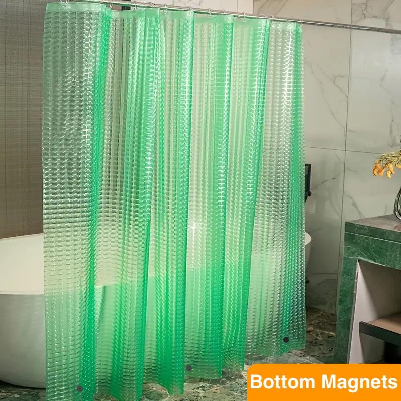 1Pc White Lightweight Shower Curtain Liner With Magnets & Metal Grommets, Plastic Bath Curtain Bathroom Decor & Accessories