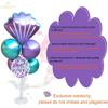 Mermaid Table Centerpiece Balloons Stand Kit 2 Sets with 2 Sea Shells Foil Balloons 14 Purple Blue Latex Balloons for Birthday Beach Mermaid Theme
