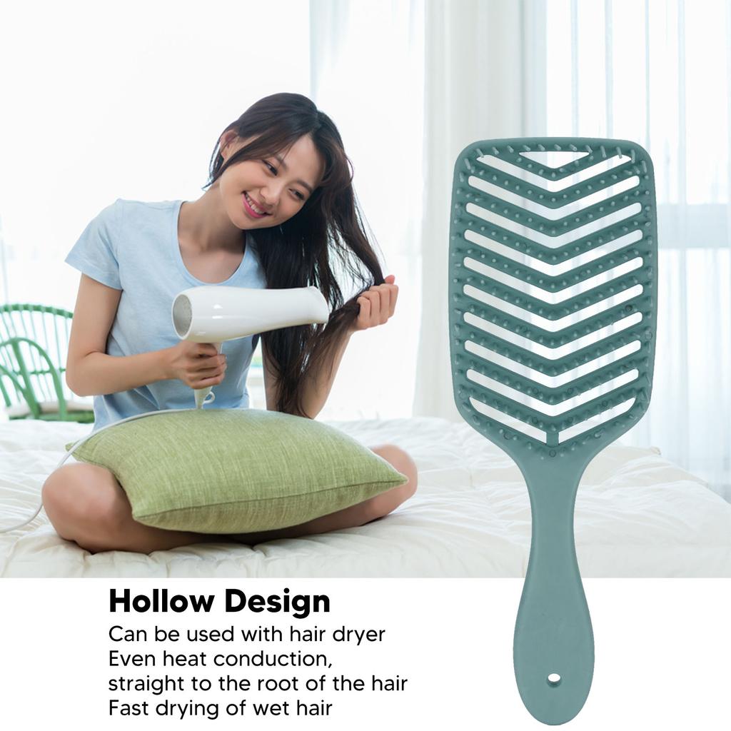 Hollow Hair Brush Detangling Wet Dry Use Fast Blow Drying Curved Hair Styling Comb for Women Men