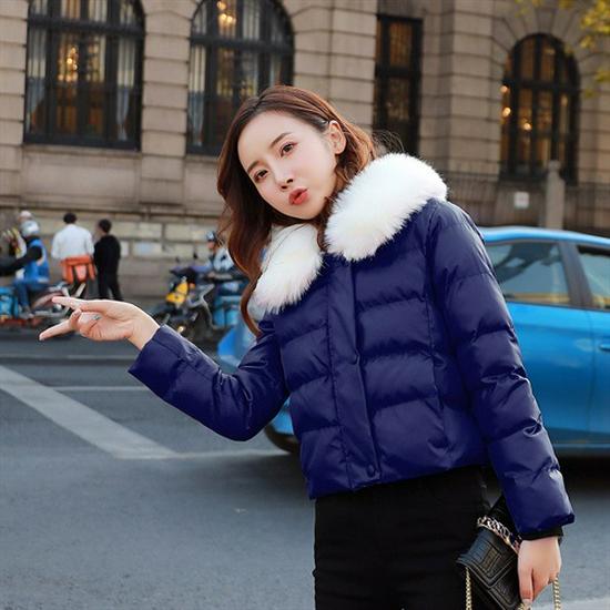

Winter 2023 Women s High-Waist Slim Down Jacket - Short Style for Petite Frames XL синий