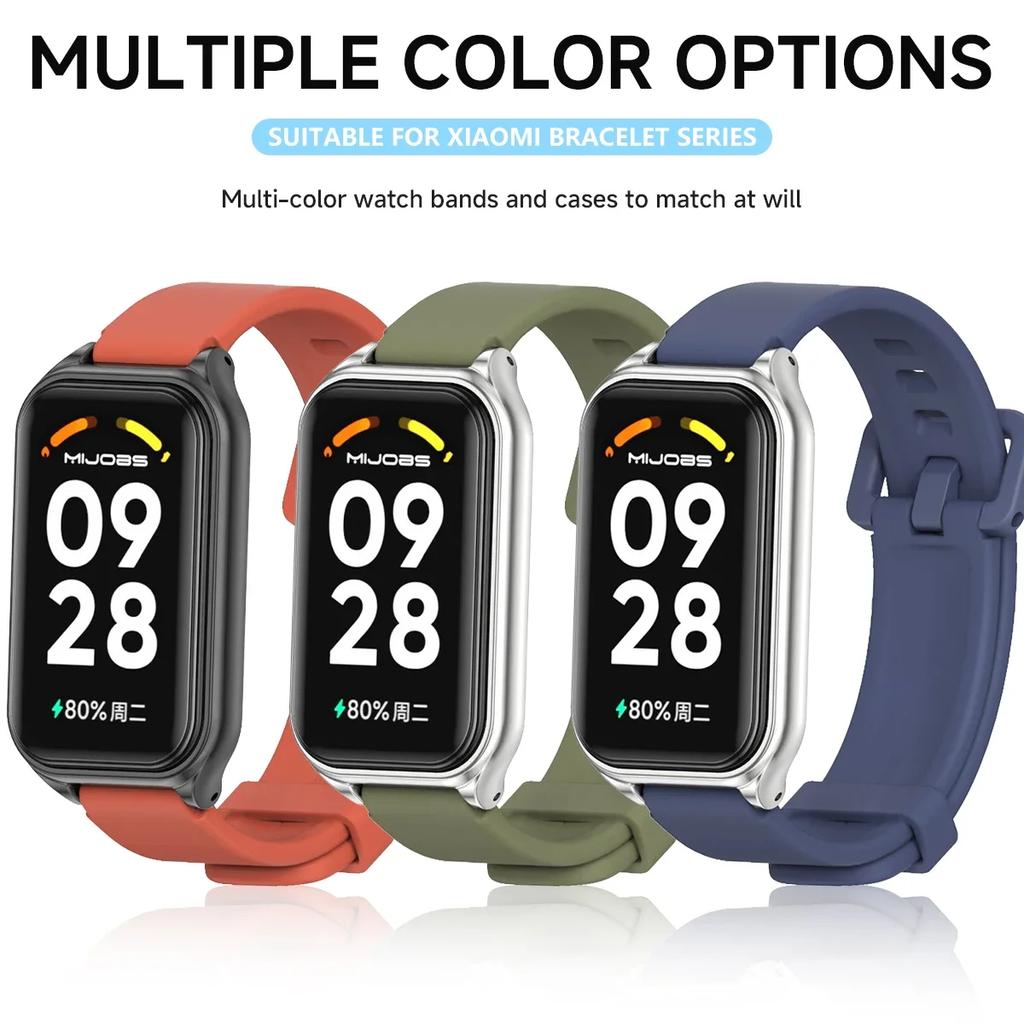 Strap for Redmi Smart Band 8 Active Bracelet Silicone Replacement Accessories Waterproof Watch Band for Redmi Band 2 Correa
