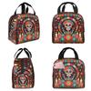 Mexikanischer Totenkopf Calavera Illustration Isolierte Lunchtasche für Kinder Schul-Kühltasche Thermische Lebensmittelbox Tragetasche Lunchboxen Behälter