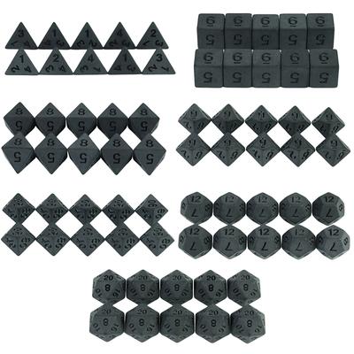 Dados Preto Profundo D4, D6, D8, D10, D12, D20 10PCS Plástico para Entretenimento de Jogo de Tabuleiro