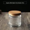 Large Glass Storage Jar with Striped Wooden Lid, Airtight & Food-Grade, Round Transparent Chinese Kitchen Collectible