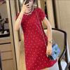 ZANZEA Women Short Puff Sleeve Polka Dot Slim Waist Casual A-line Dress