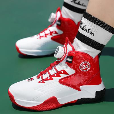 Zapatillas deportivas para niños otoño nuevo hebilla giratoria Cupertino niños estudiante cuero antideslizante resistente al desgaste zapatillas de baloncesto
