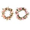 Corona de Rosas Artificiales de 15.7" Decoración para Puerta Principal Corona de 40 cm con Hortensia y Hojas Verdes Corona de Verano para Pared
