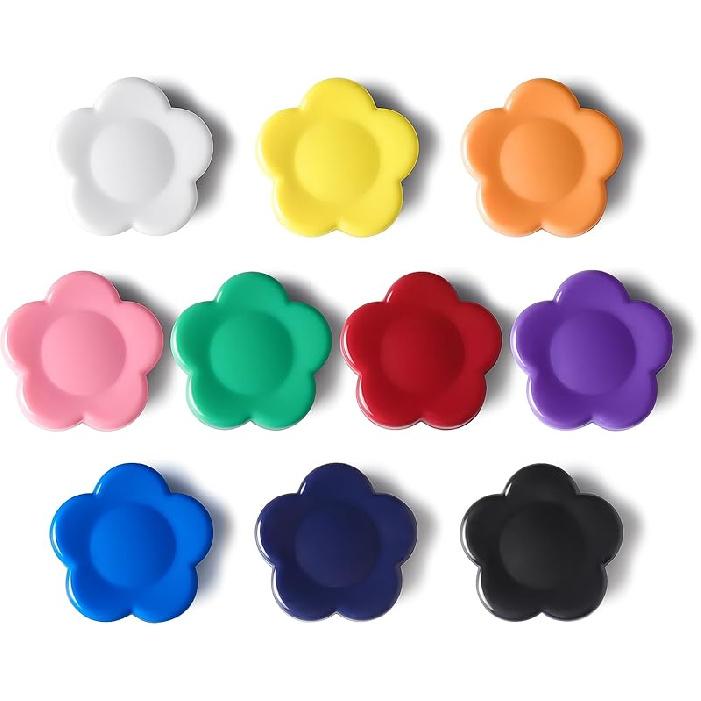 Fridge Magnets - 10 Pack Heavy Duty Refrigerator Magnets - Small Strong Magnets for Whiteboard, Lockers, Crafts, Kitchen, Office & Classroom - 10 Colorflowermagnet-10pc
