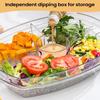 Chilled Serving Tray With Lid 4 Compartments Ice Cooling Platter Divided Fruit Tray For Party Snacks Seafood Salad Desserts
